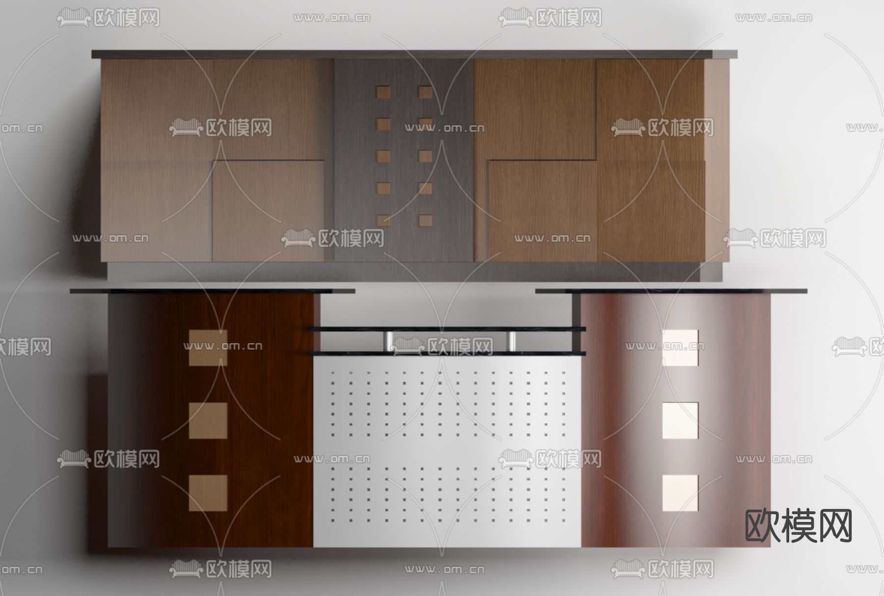 现代前台接待台免费3d模型下载