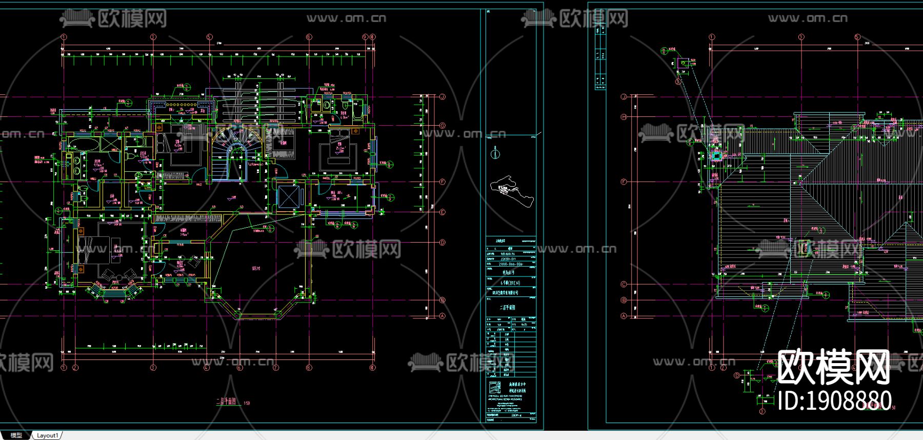 某别墅区会所石材装饰CAD施工图下载