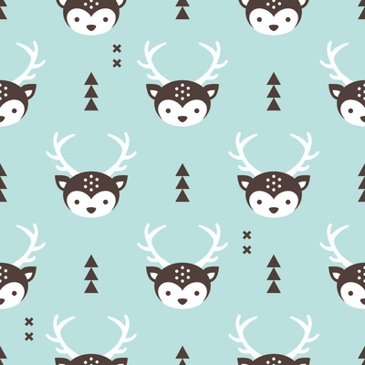  无缝卡通动物图案壁纸 