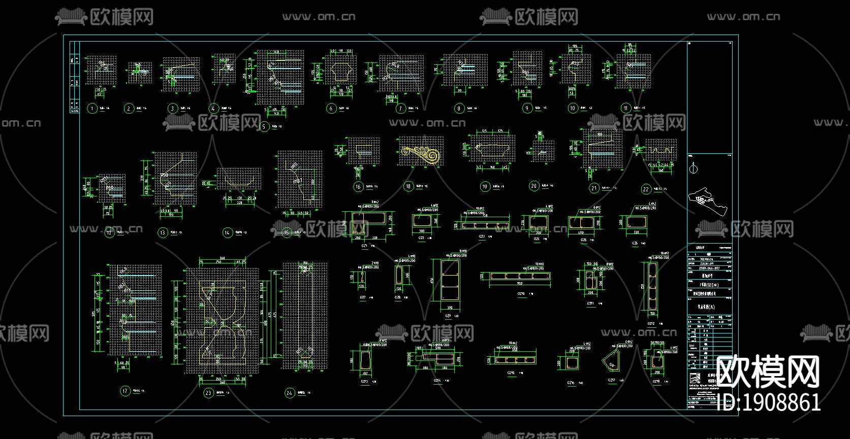 杭州某别墅区石材装饰CAD节点图下载