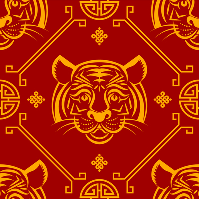  无缝虎年老虎卡通壁纸 