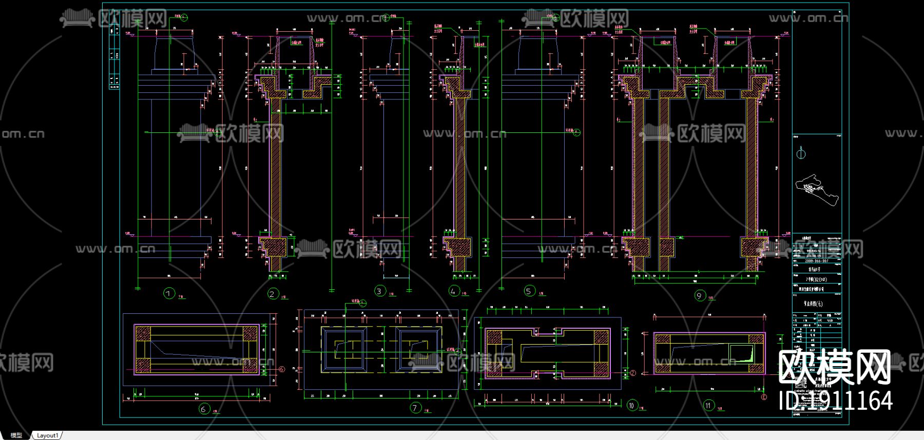 某别墅区石材装饰cad大样图下载