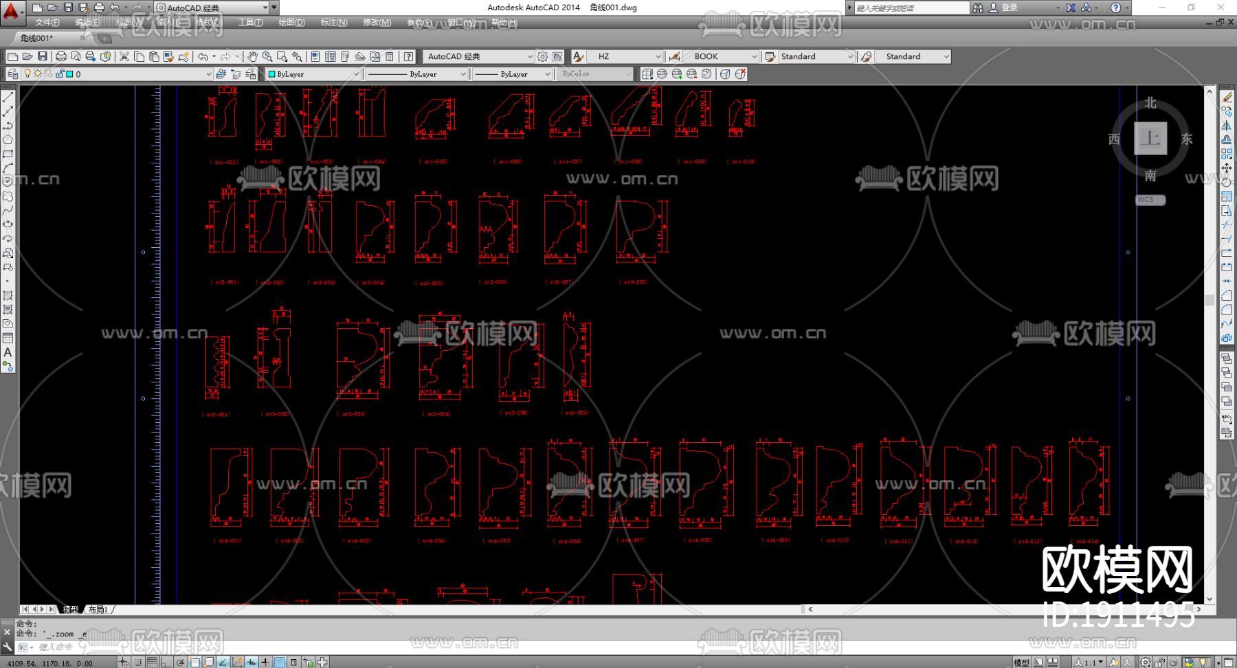 角线CAD施工图下载（渲染图2）