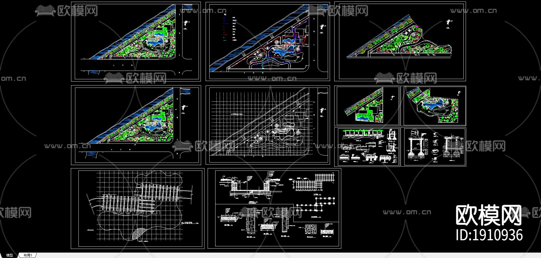小公园绿化设计cad施工图下载