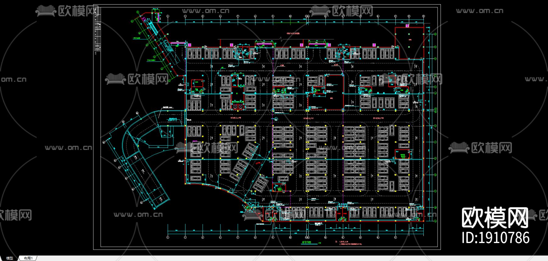 地下停车场CAD施工图下载