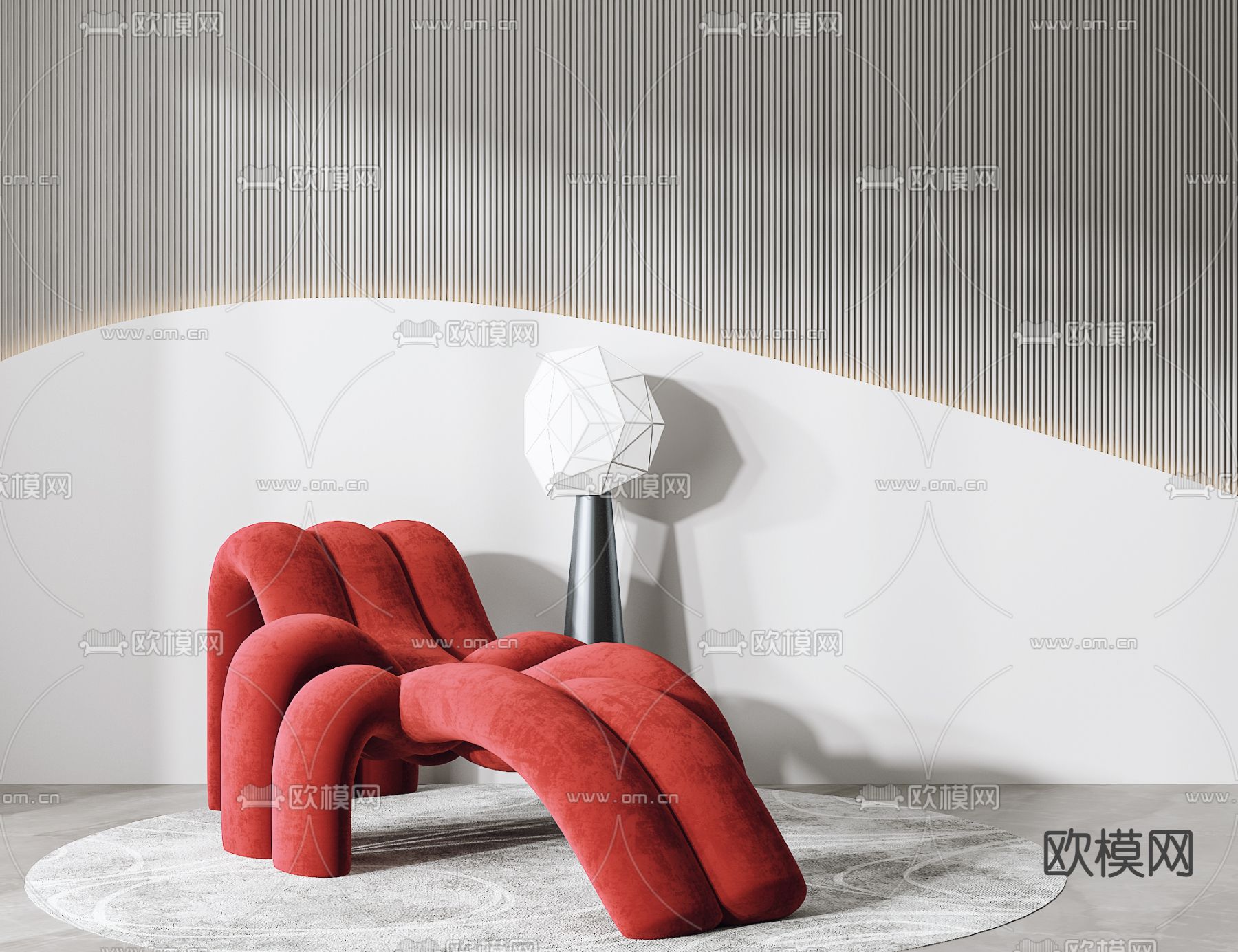 现代布艺休闲躺椅3d模型下载