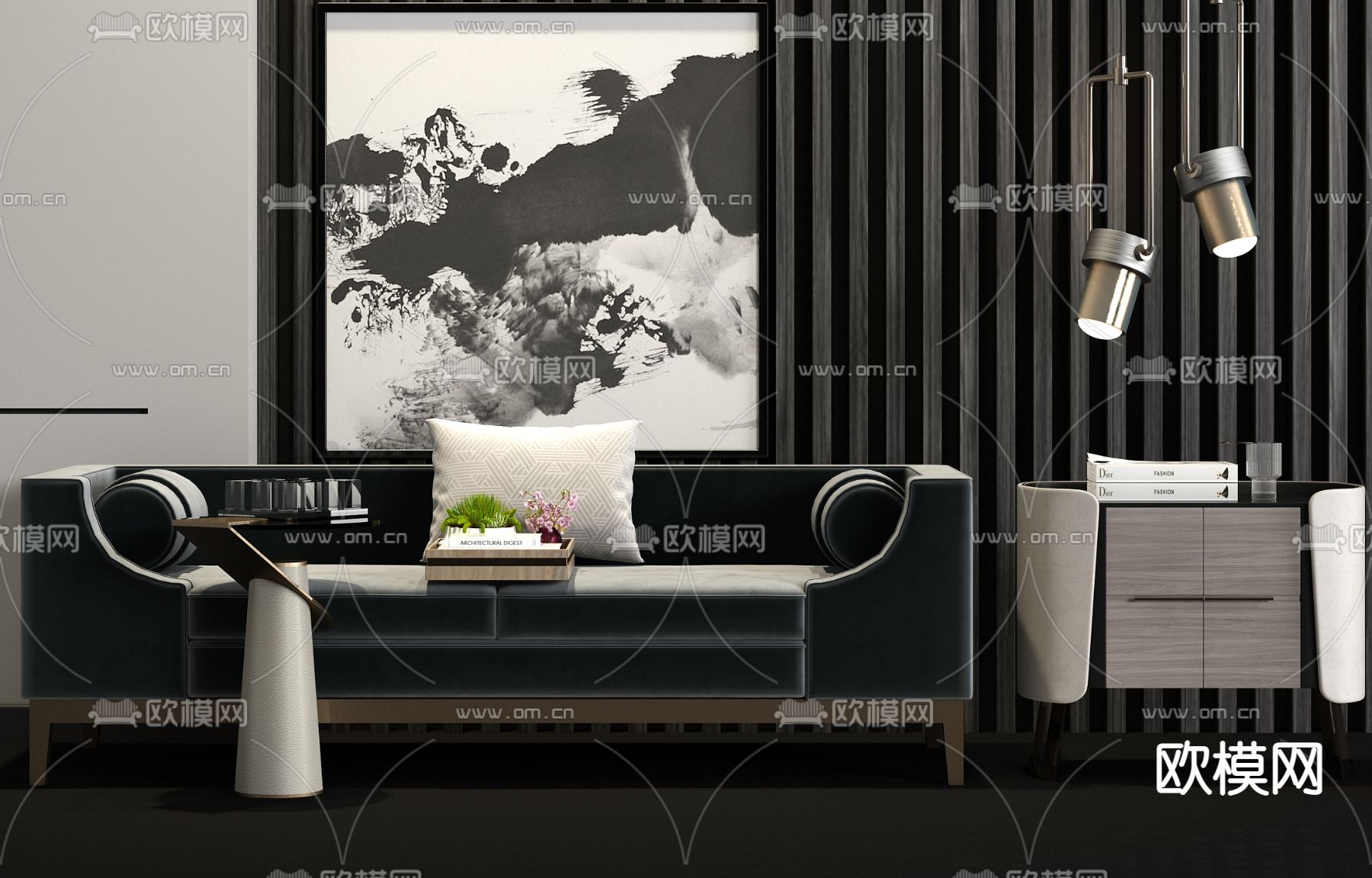 现代轻奢床尾凳su模型下载