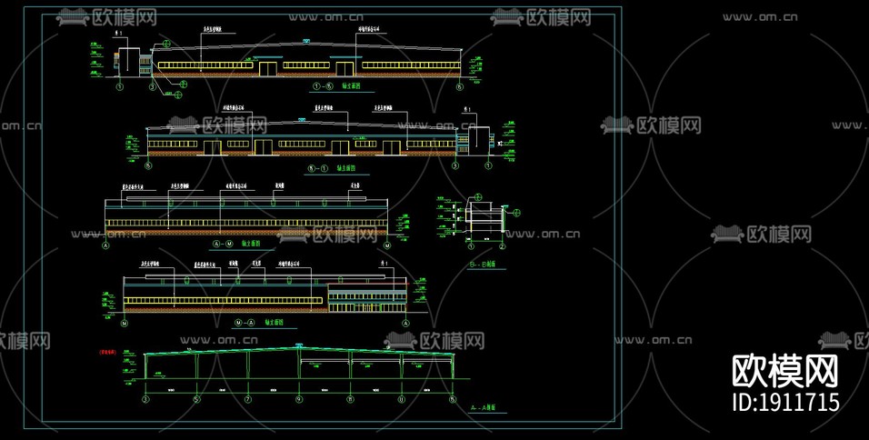 輕鋼廠房建筑CAD施工圖下載