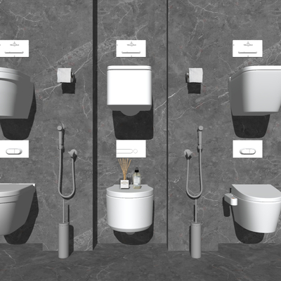  现代马桶便器su模型 