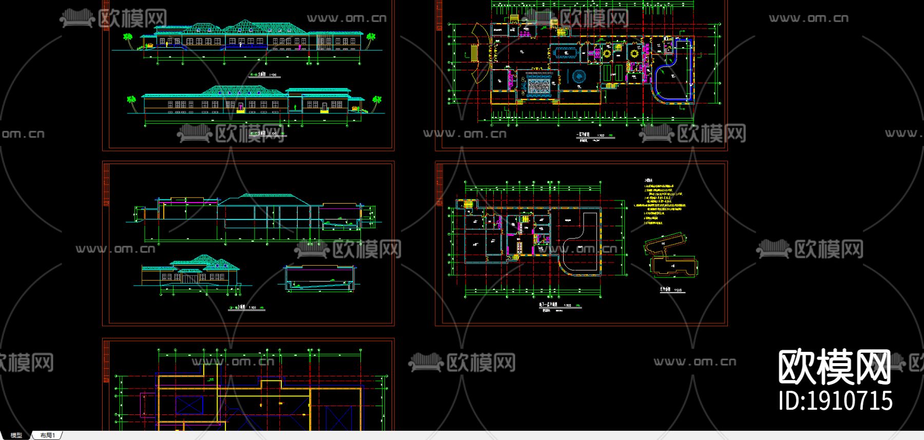 建材广场建筑cad施工图下载