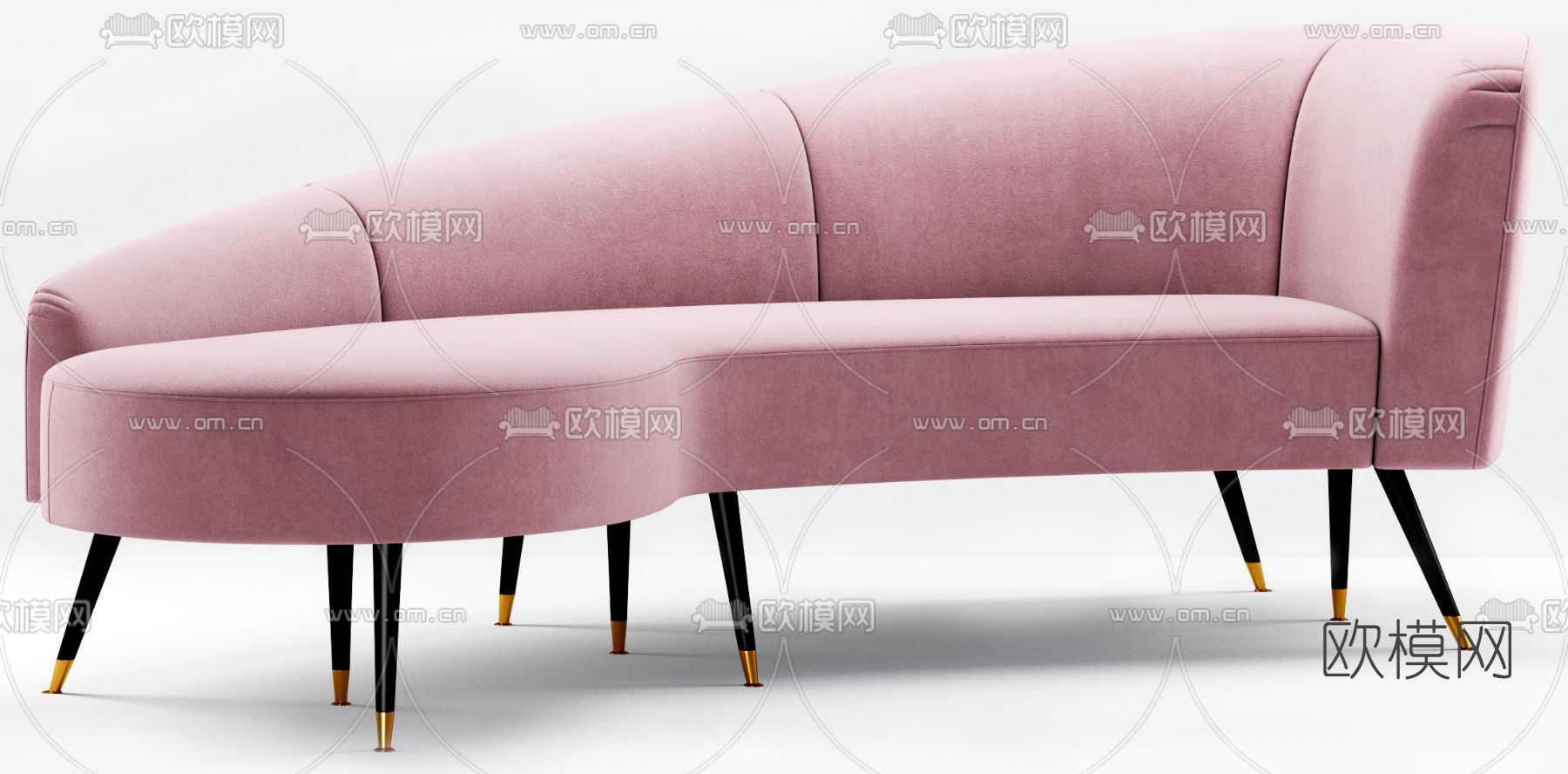 现代多人沙发免费3d模型下载