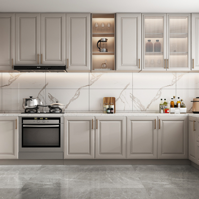  简欧厨房su模型 