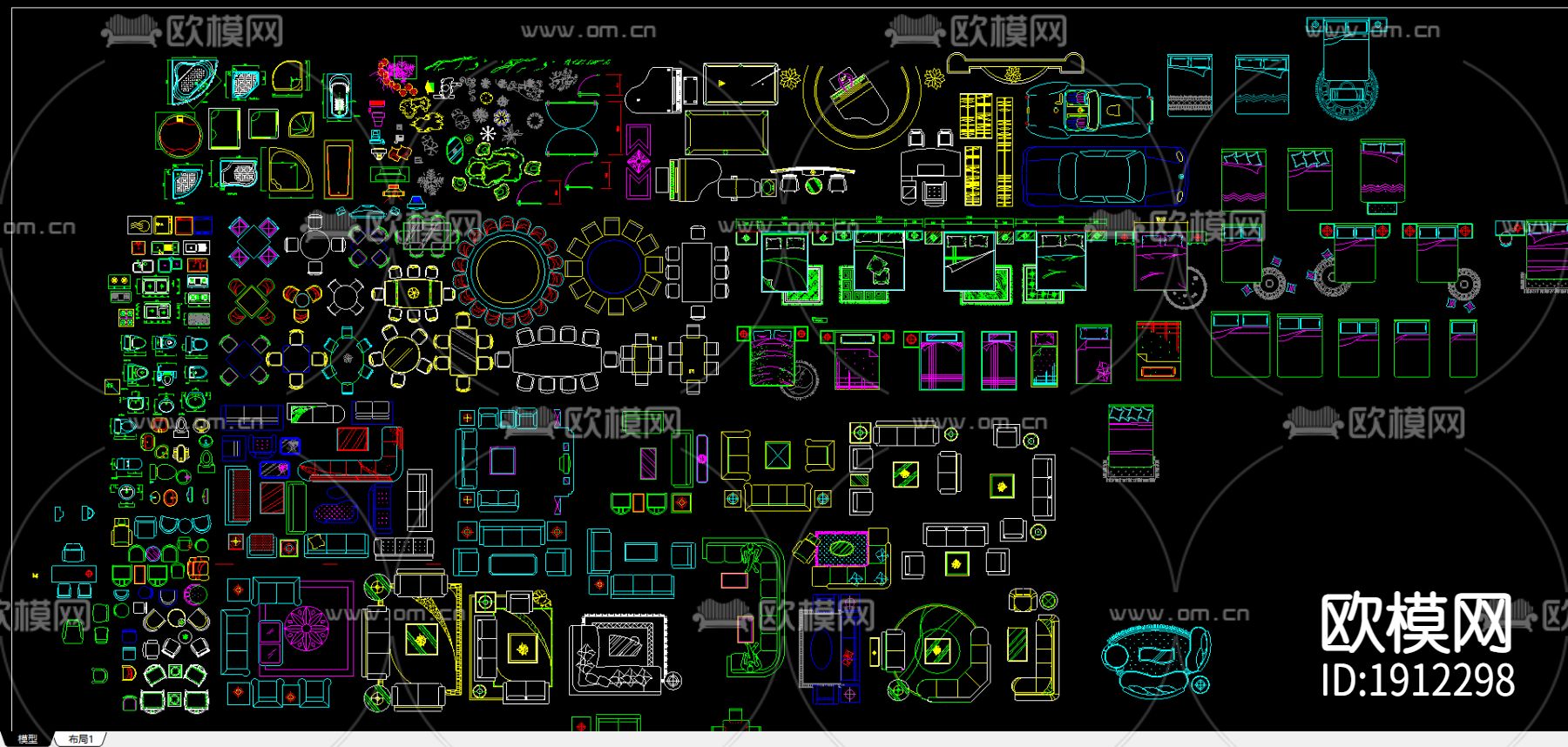 室内平面CAD图库下载