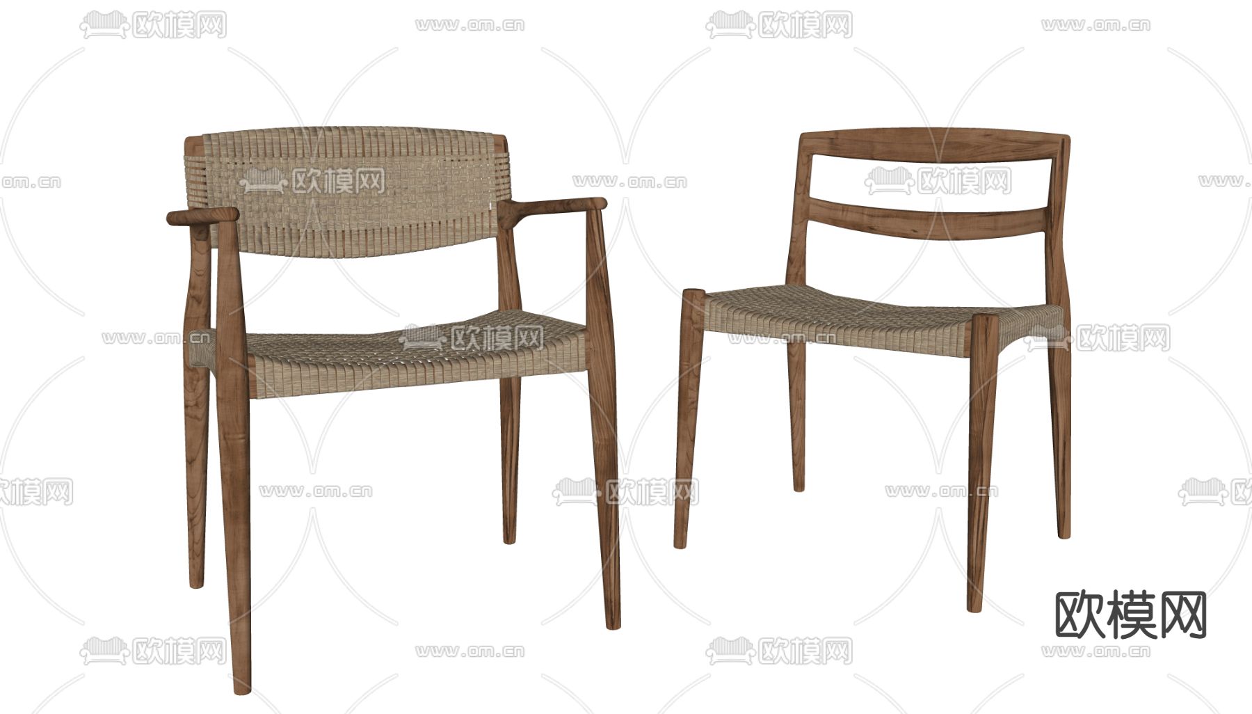 侘寂风单椅su模型下载（渲染图2）