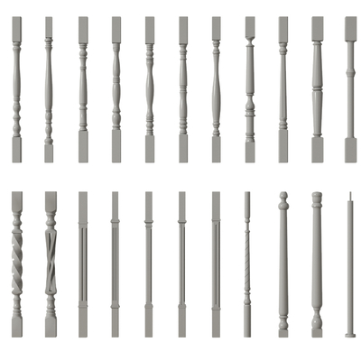  美式栏杆su模型 