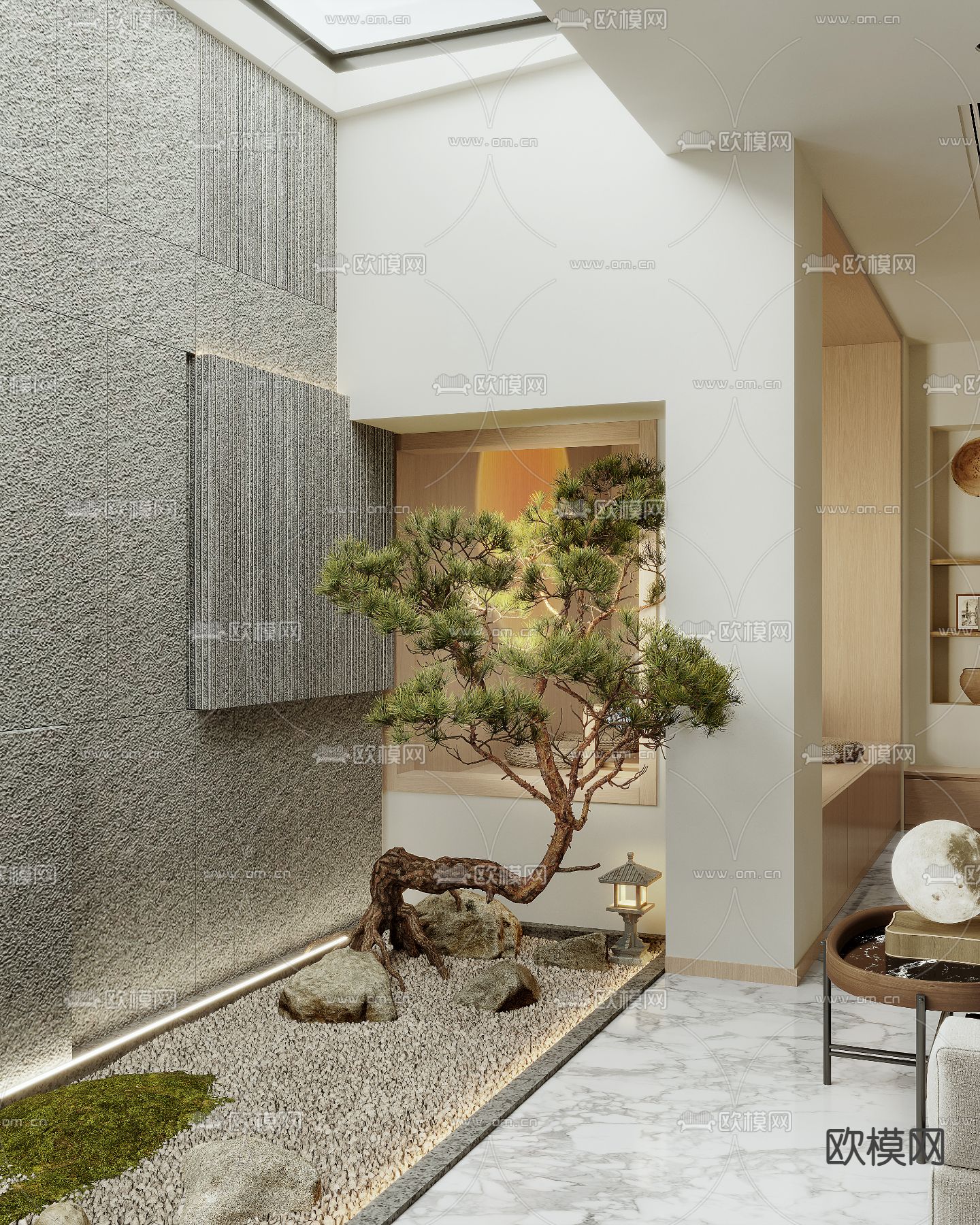 自然风地下室会客厅茶室3d模型下载（渲染图4）