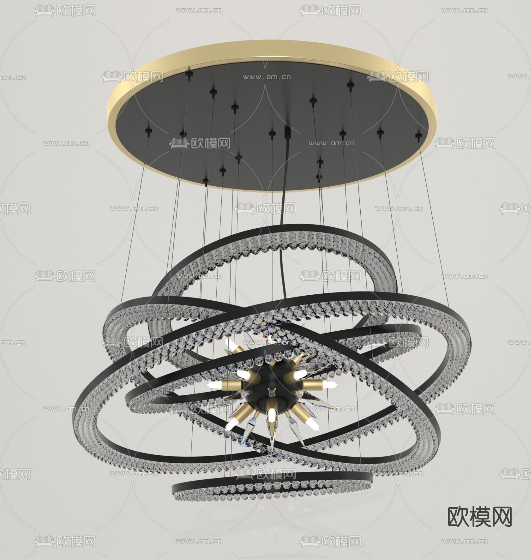 现代水晶个性吊灯免费3d模型