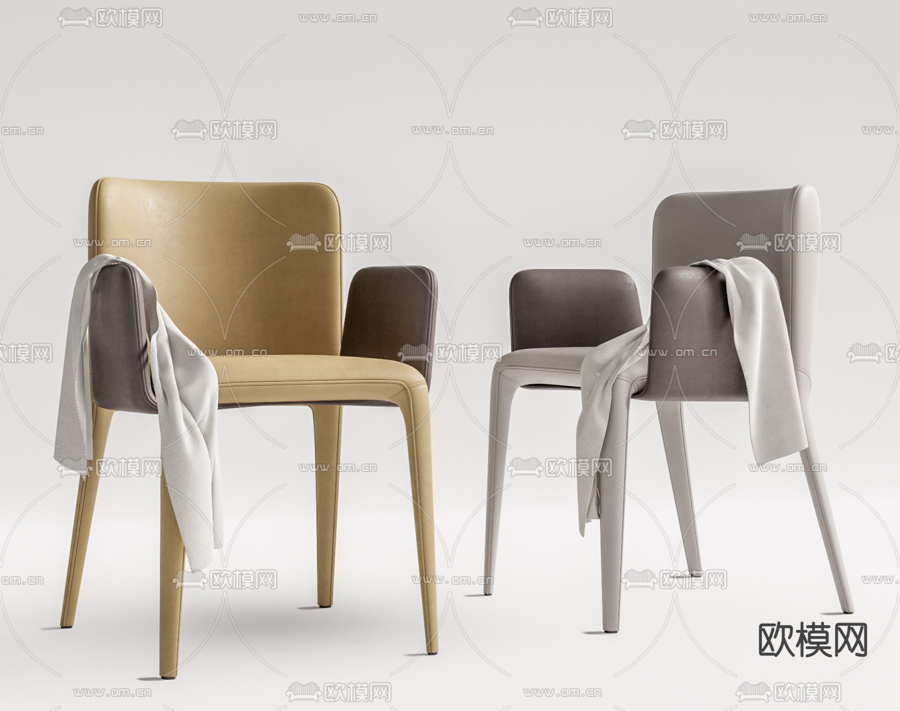 现代单椅餐椅su模型