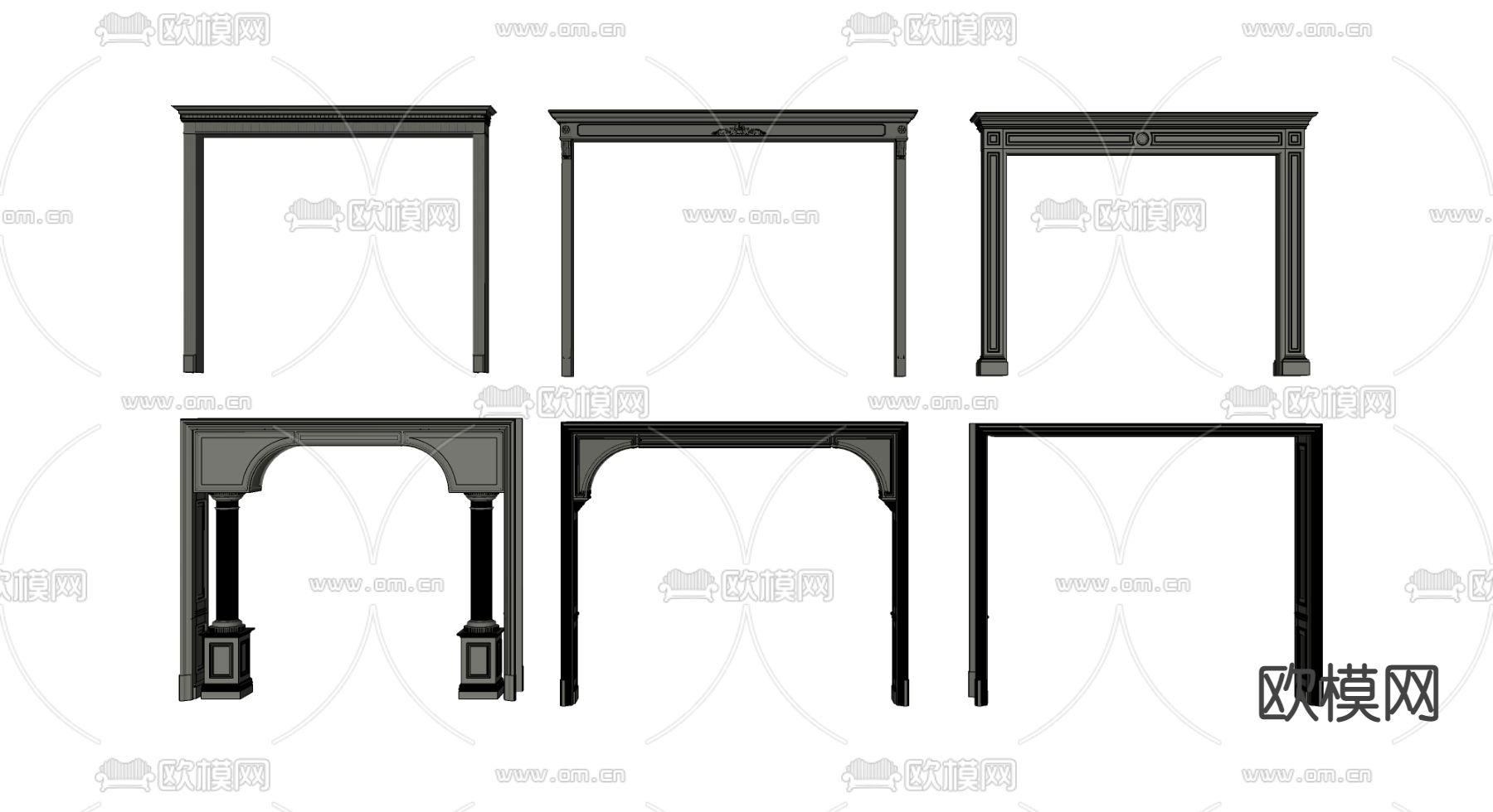 美式垭口su模型下载（渲染图2）