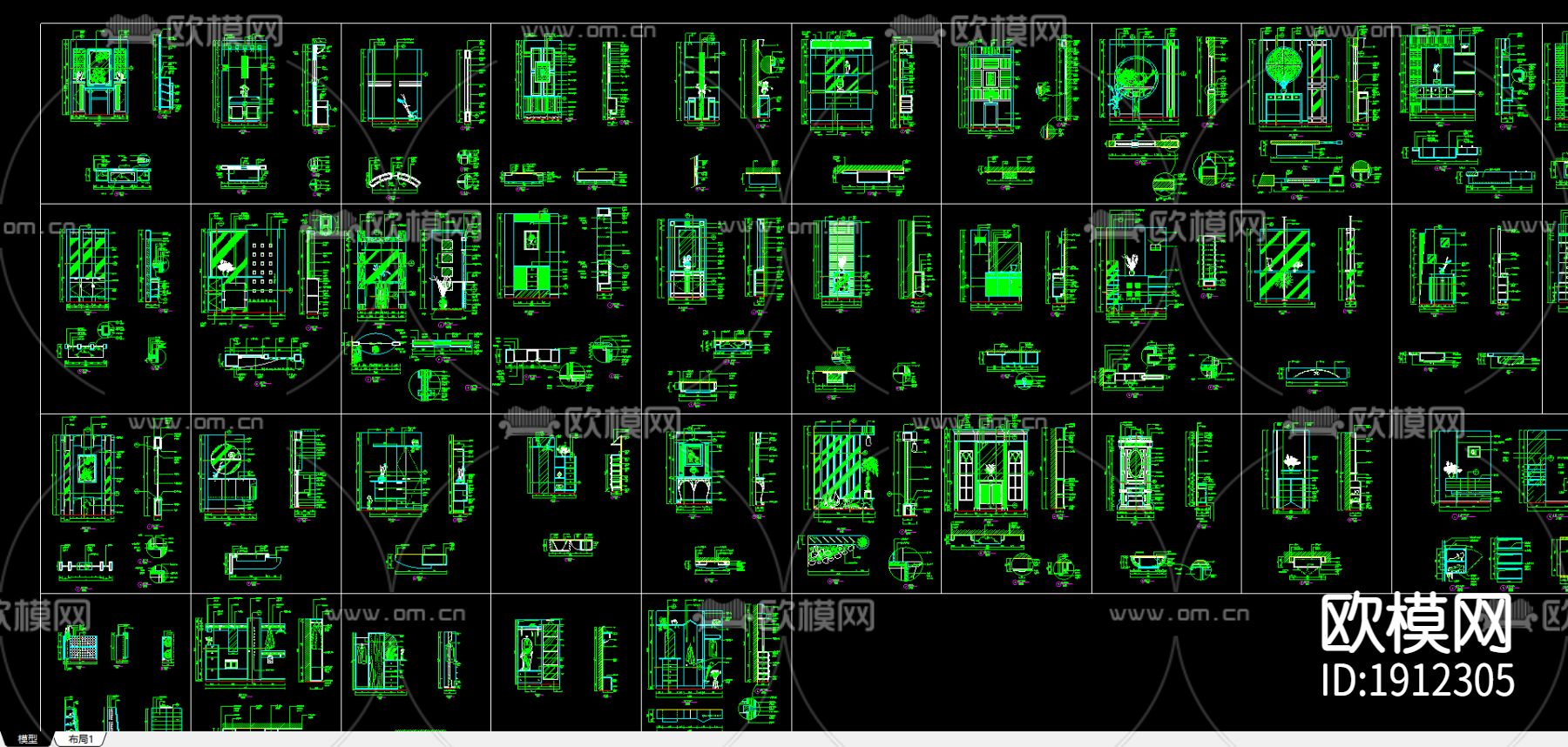 室内玄关CAD图库下载