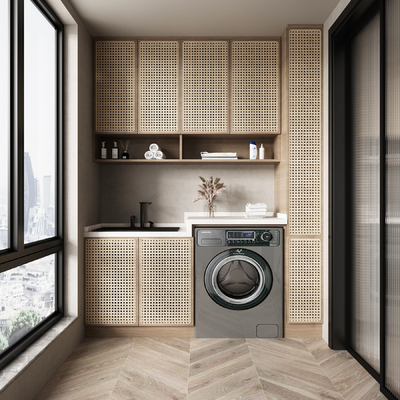  侘寂阳台su模型 