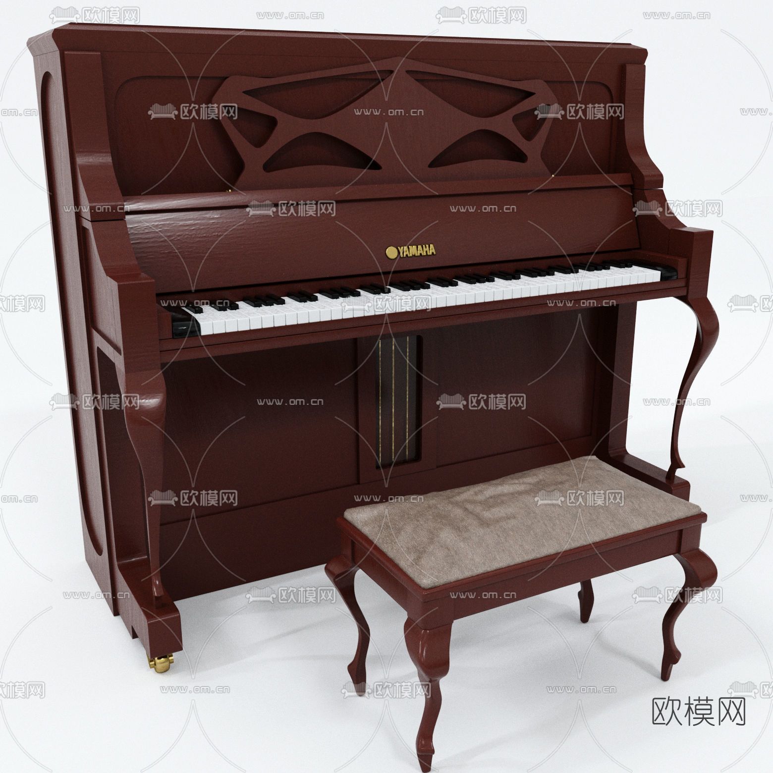 简欧钢琴免费3d模型下载
