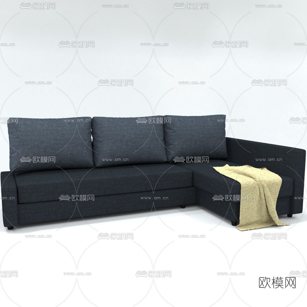 现代转角多人沙发免费3d模型