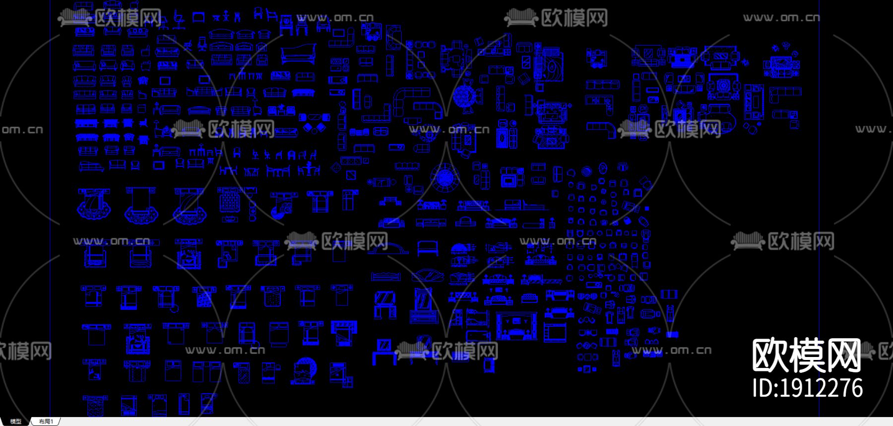 室内装饰图块CAD图库下载