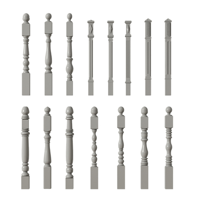  美式栏杆su模型 