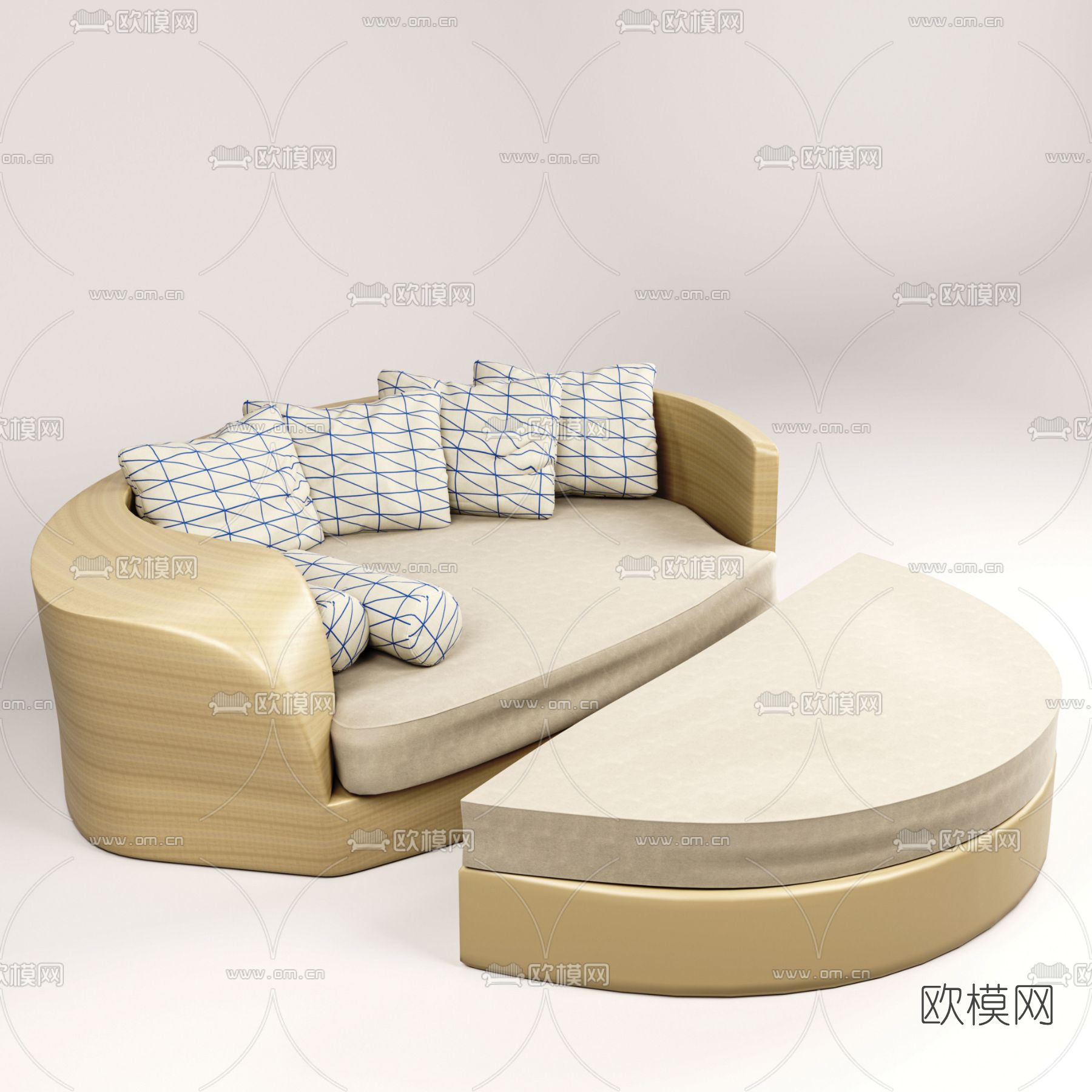 现代沙发床免费3d模型下载