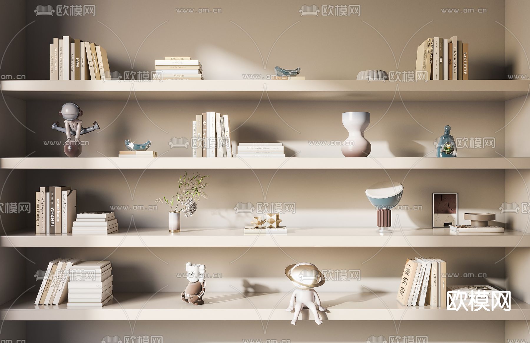 现代书籍雕塑饰品摆件3d模型下载