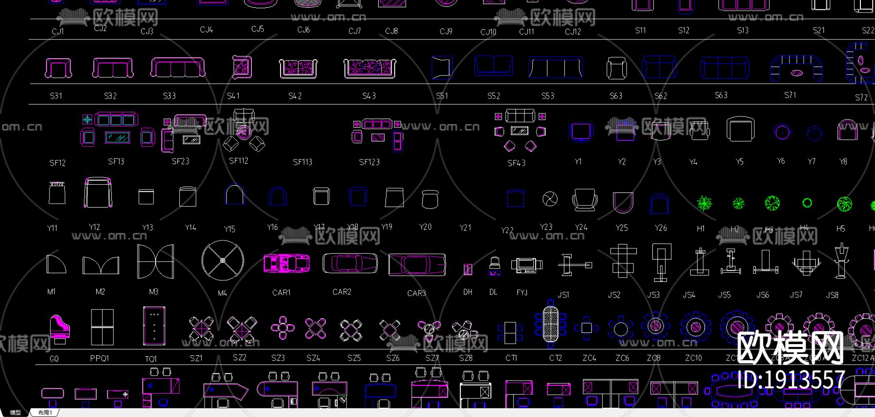 室内装修cad图库下载