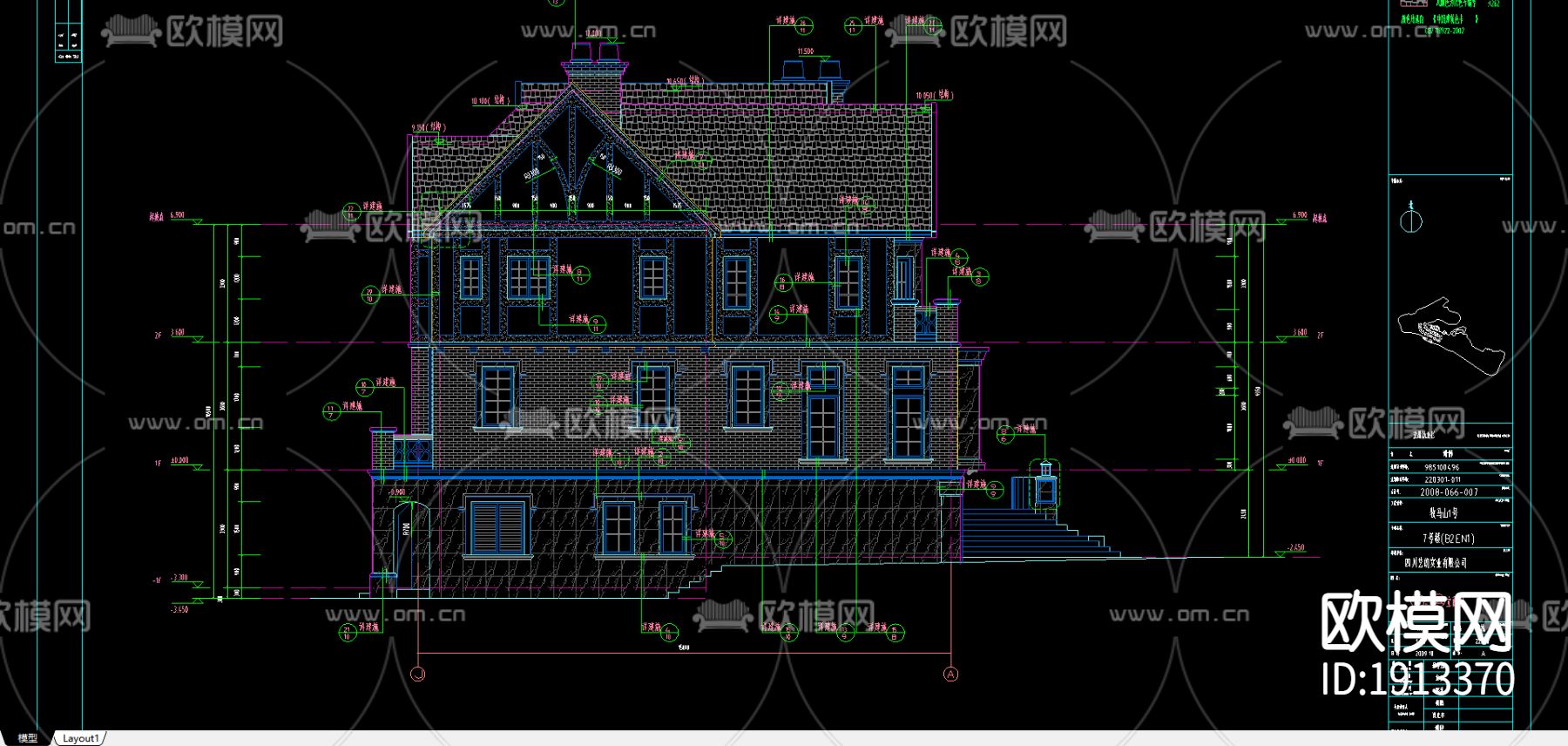 某别墅区石材装饰CAD图下载