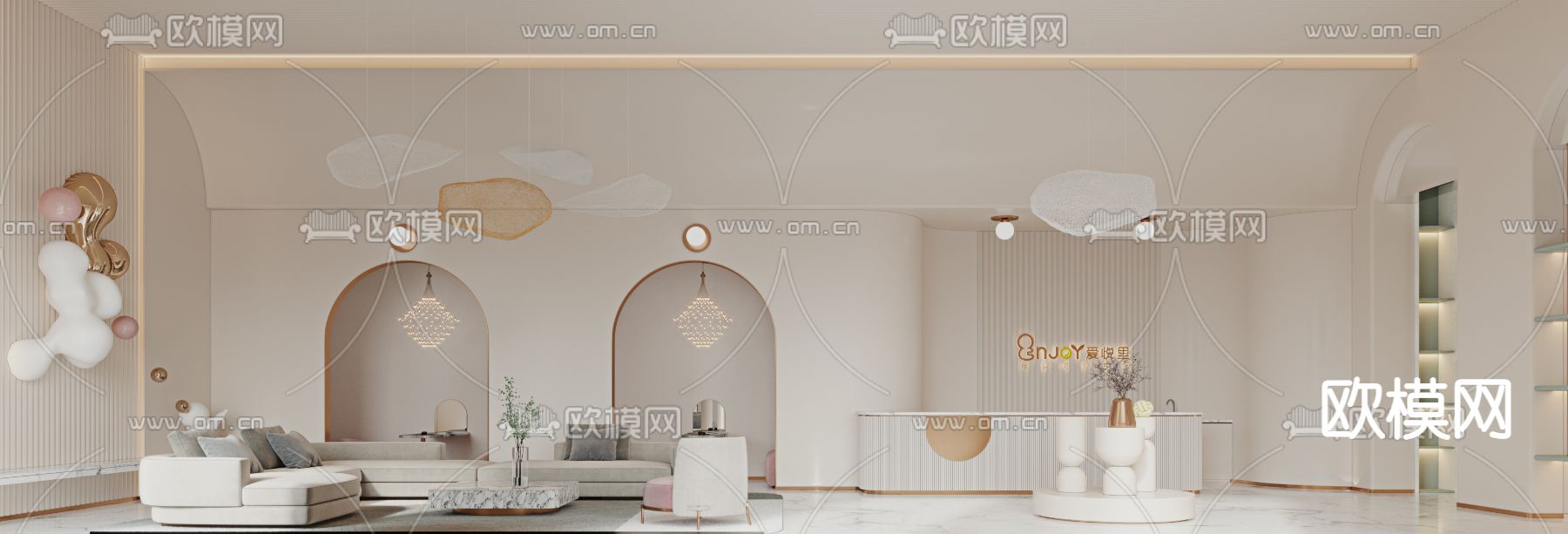 现代母婴室前台3d模型