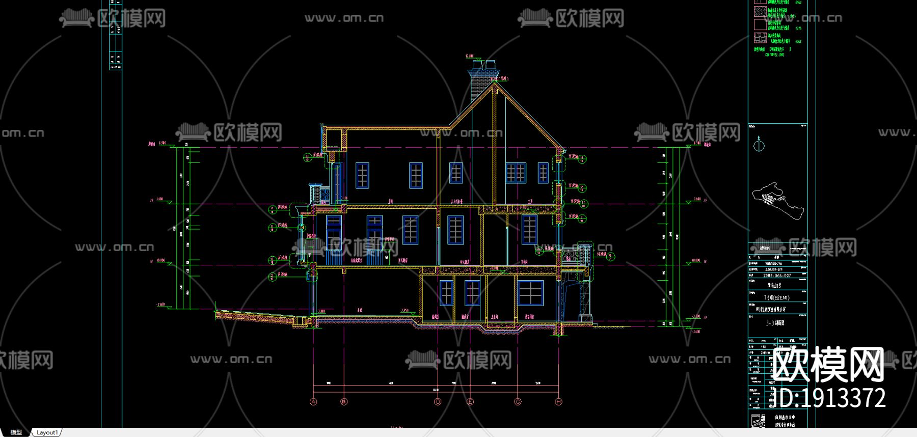 某别墅区石材装饰CAD图下载
