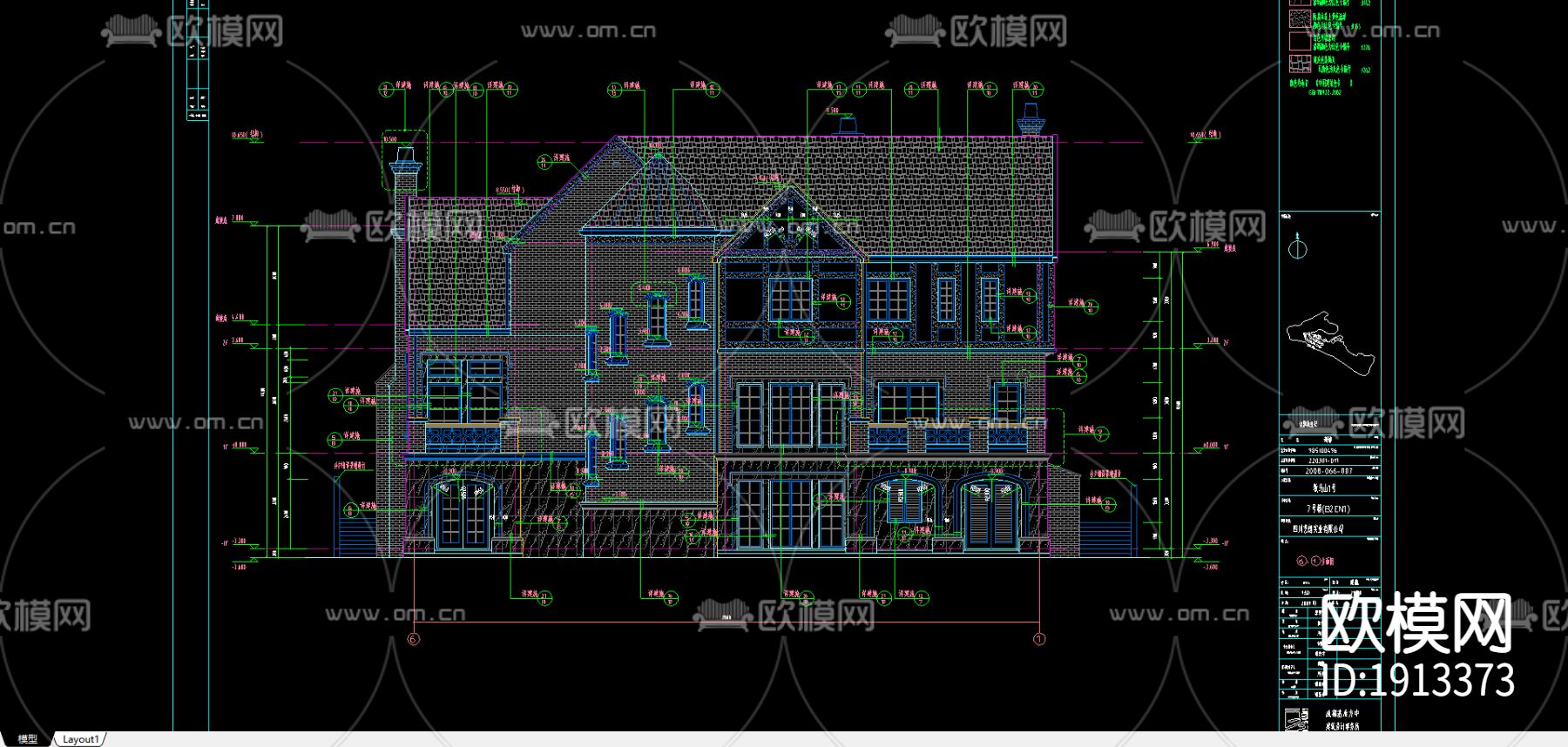 某别墅区石材装饰CAD图下载