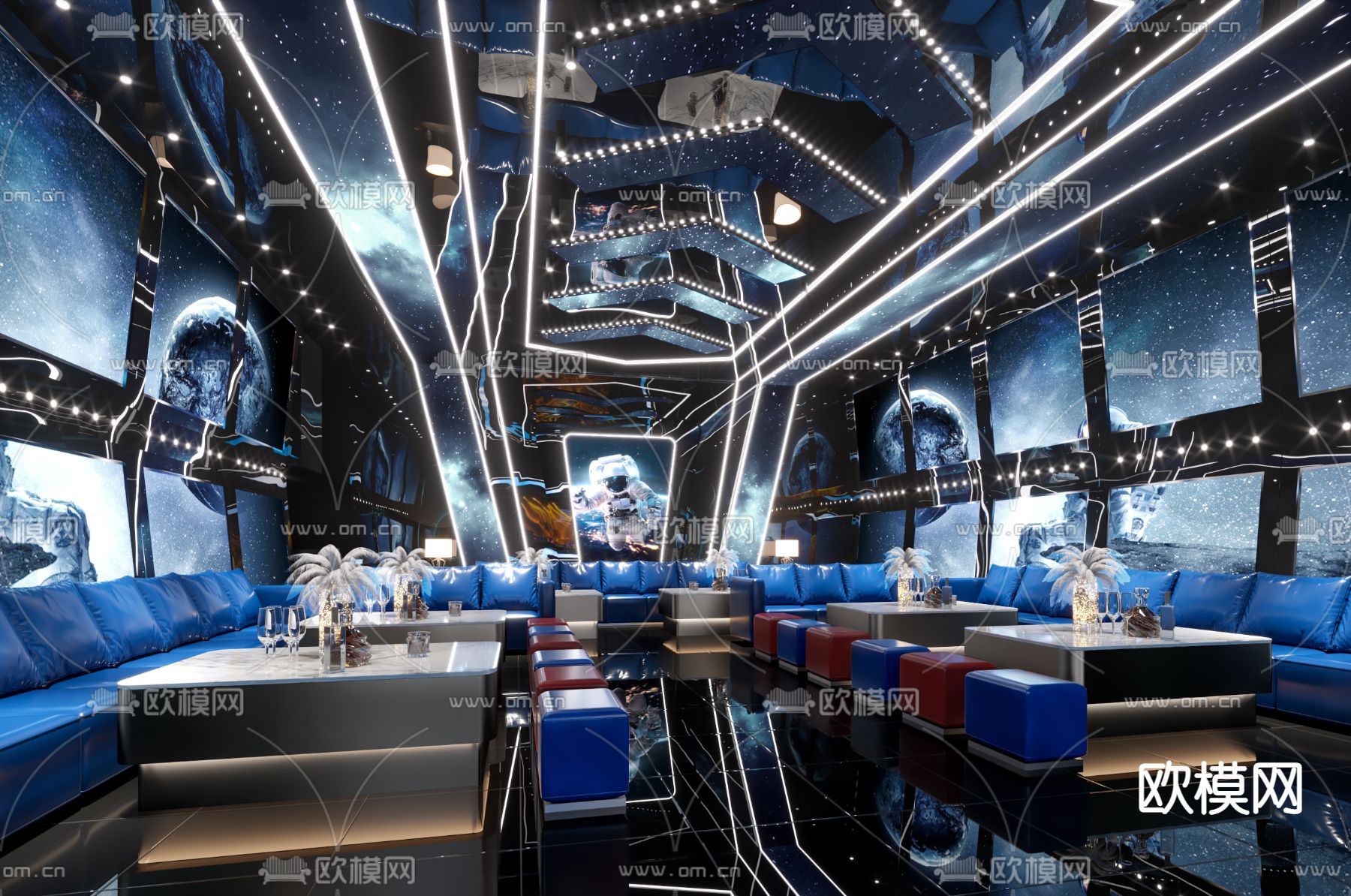 现代KTV包房3d模型下载