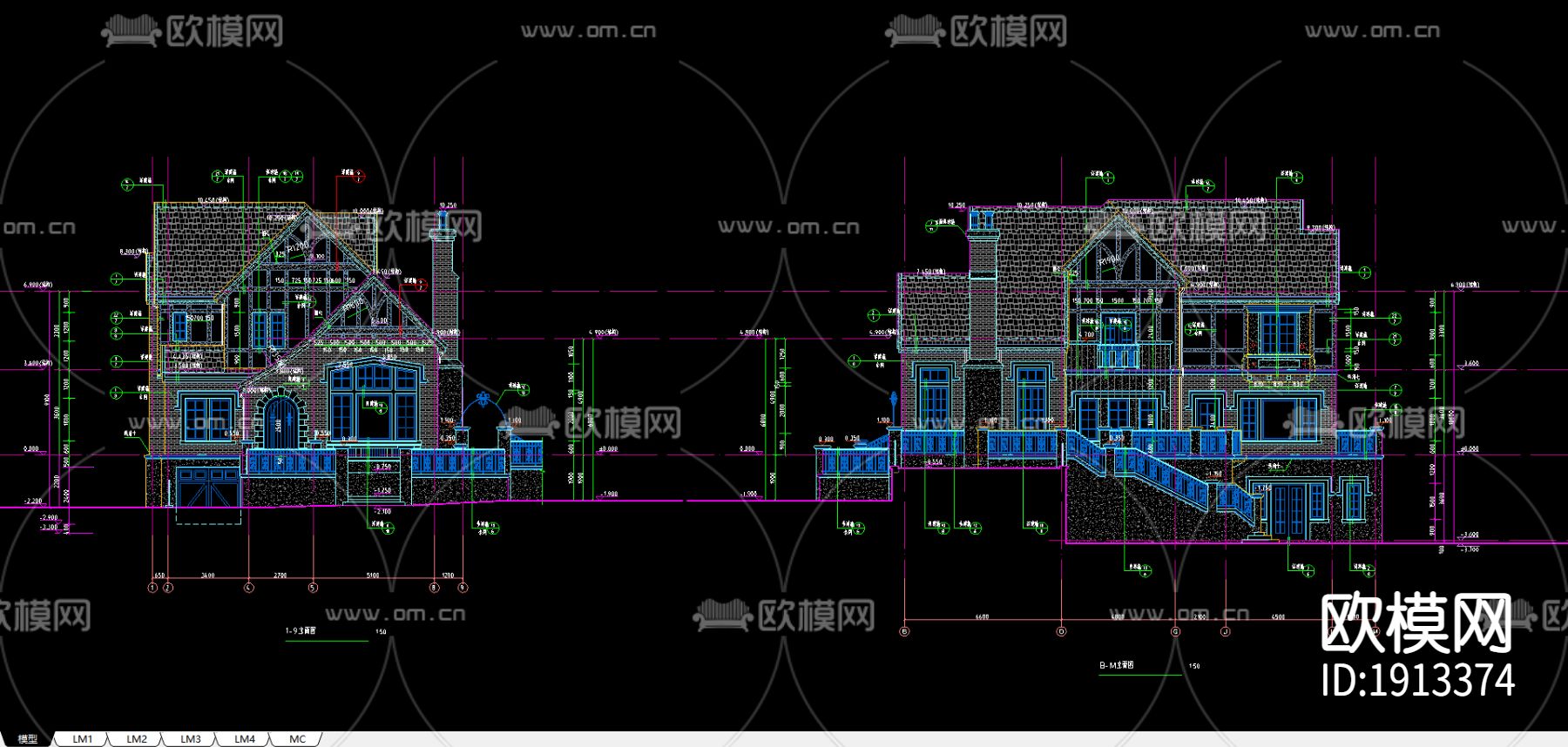 某别墅区石材装饰CAD图下载