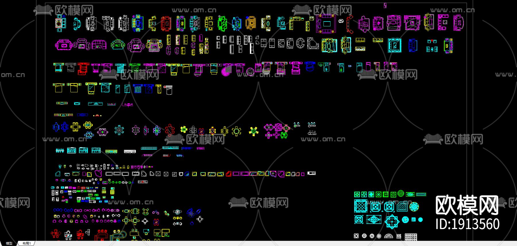 室内装修cad图库下载