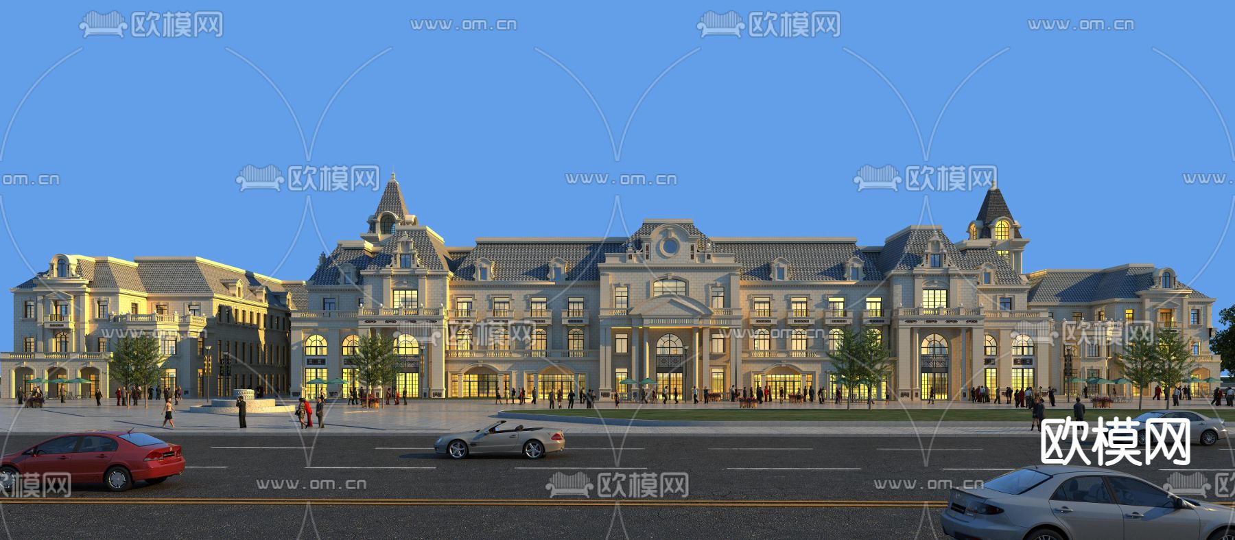 欧式商业街免费3d模型下载