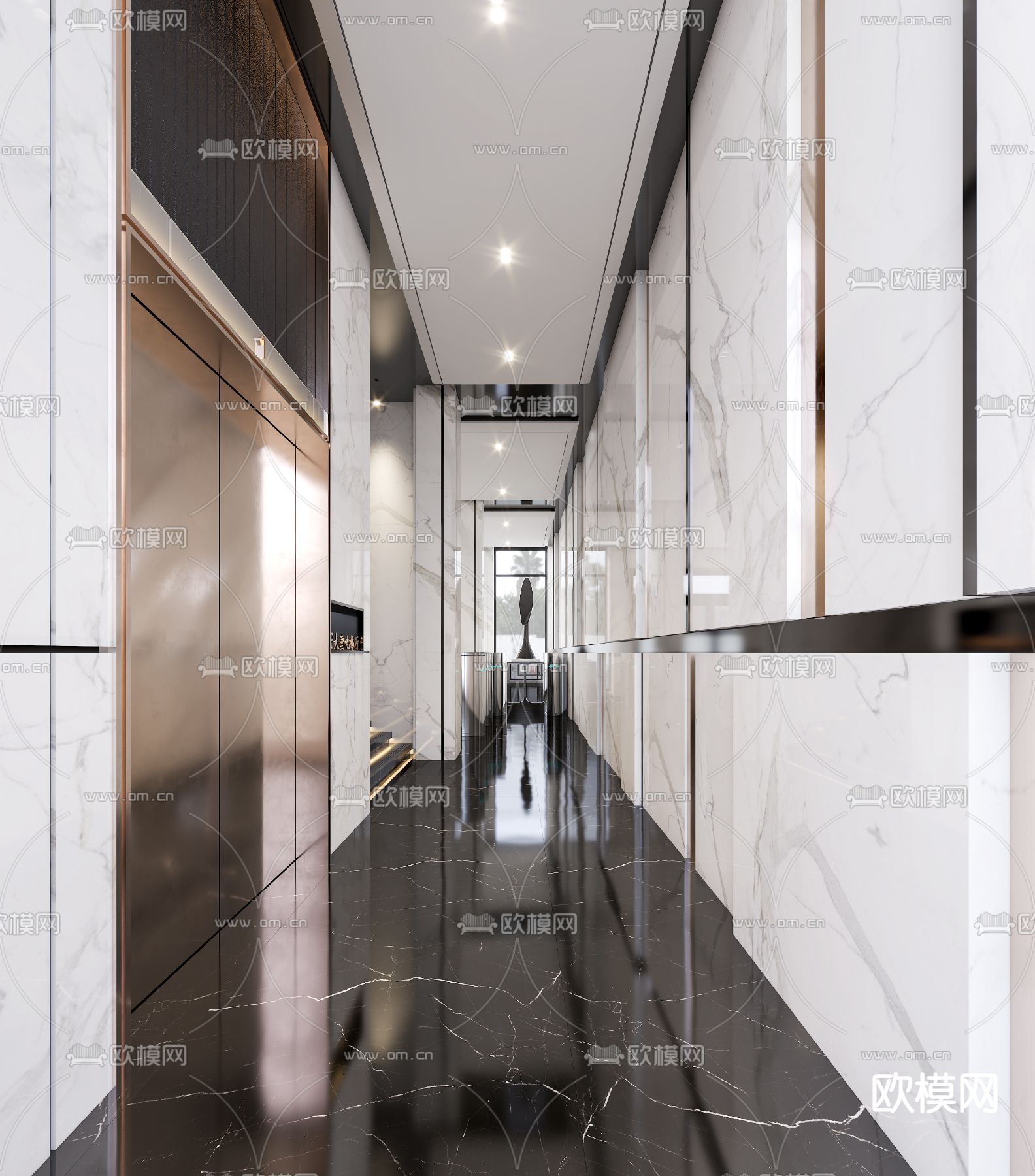 现代办公室前台3d模型下载（渲染图2）