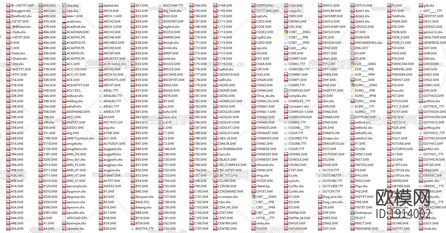CAD字体完整修正版下载（渲染图3）