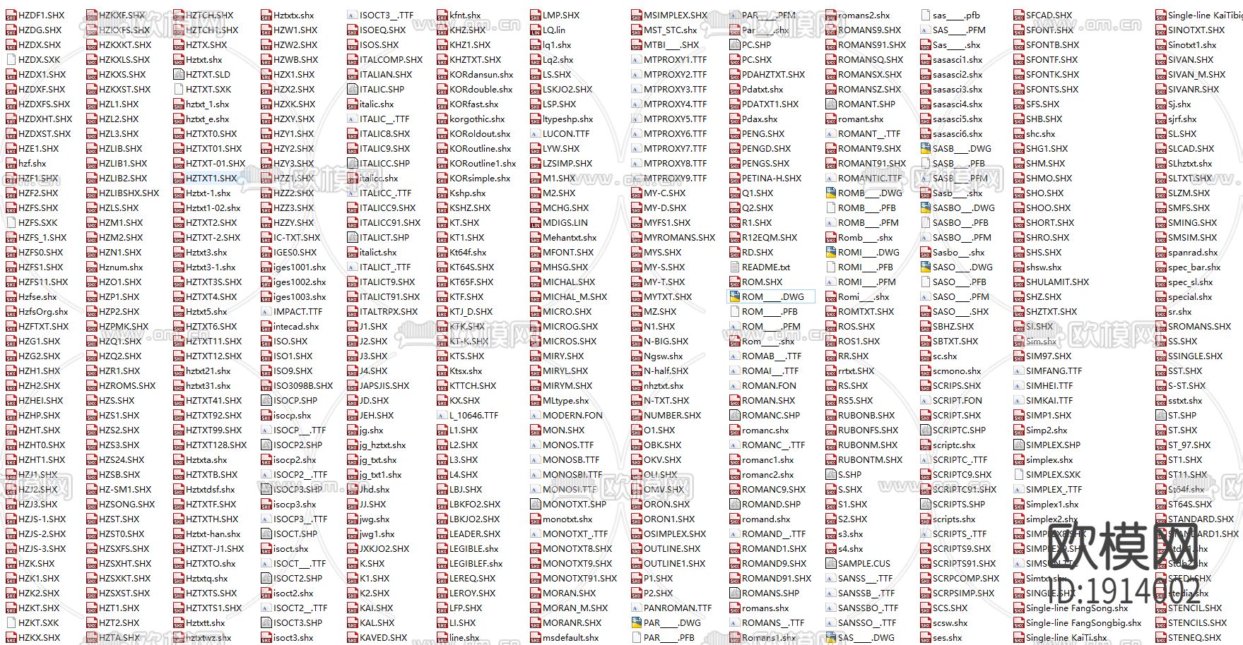 CAD字体完整修正版下载（渲染图4）