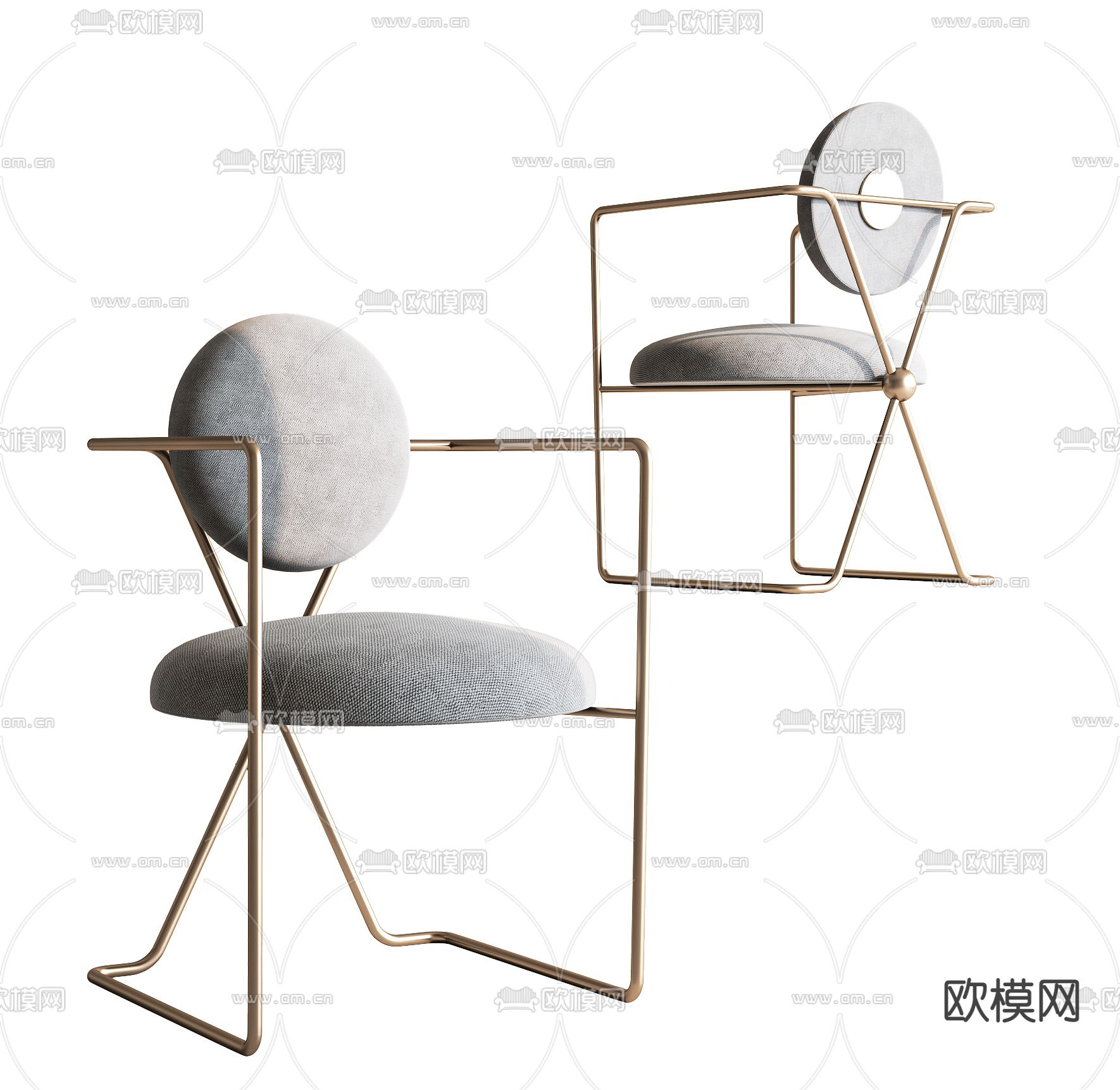 现代轻奢餐椅单椅3d模型下载