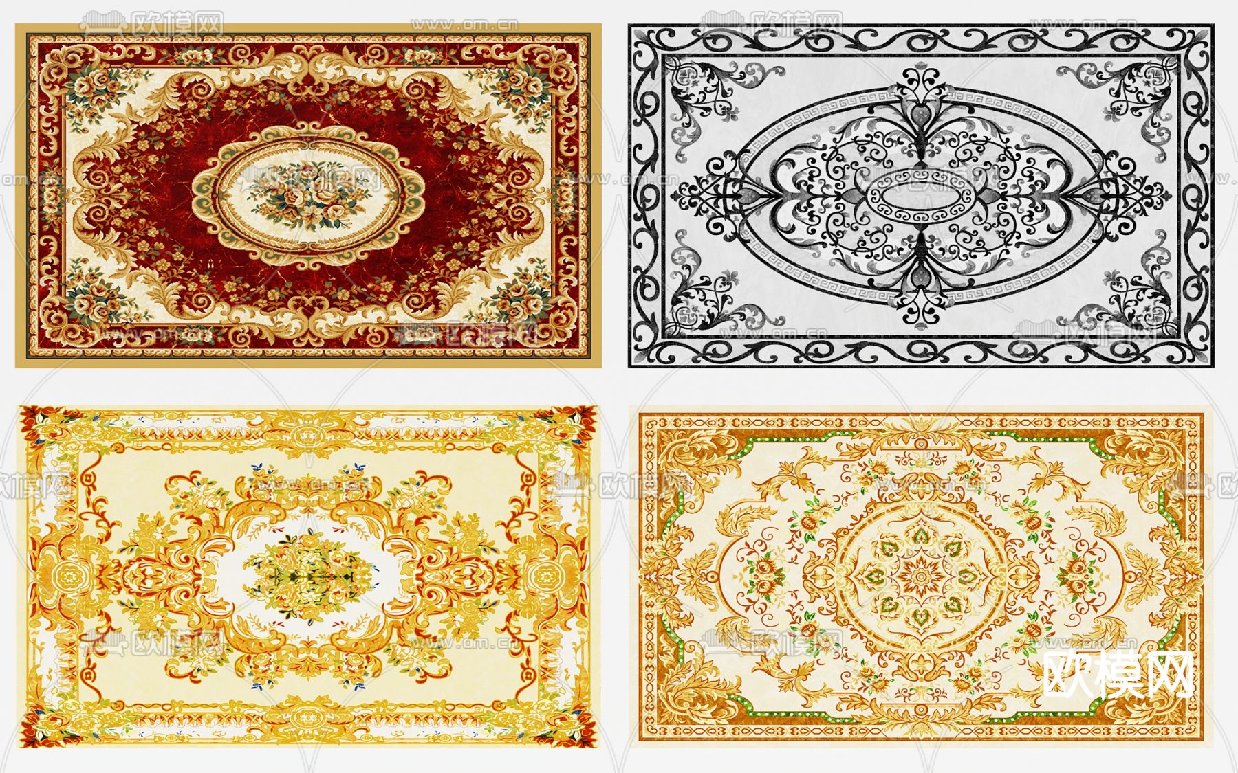 欧式古典大理石地面拼花3d模型下载