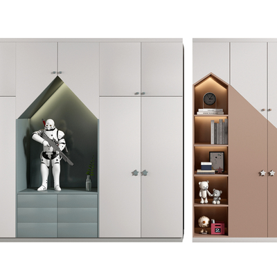  现代儿童衣柜su模型 