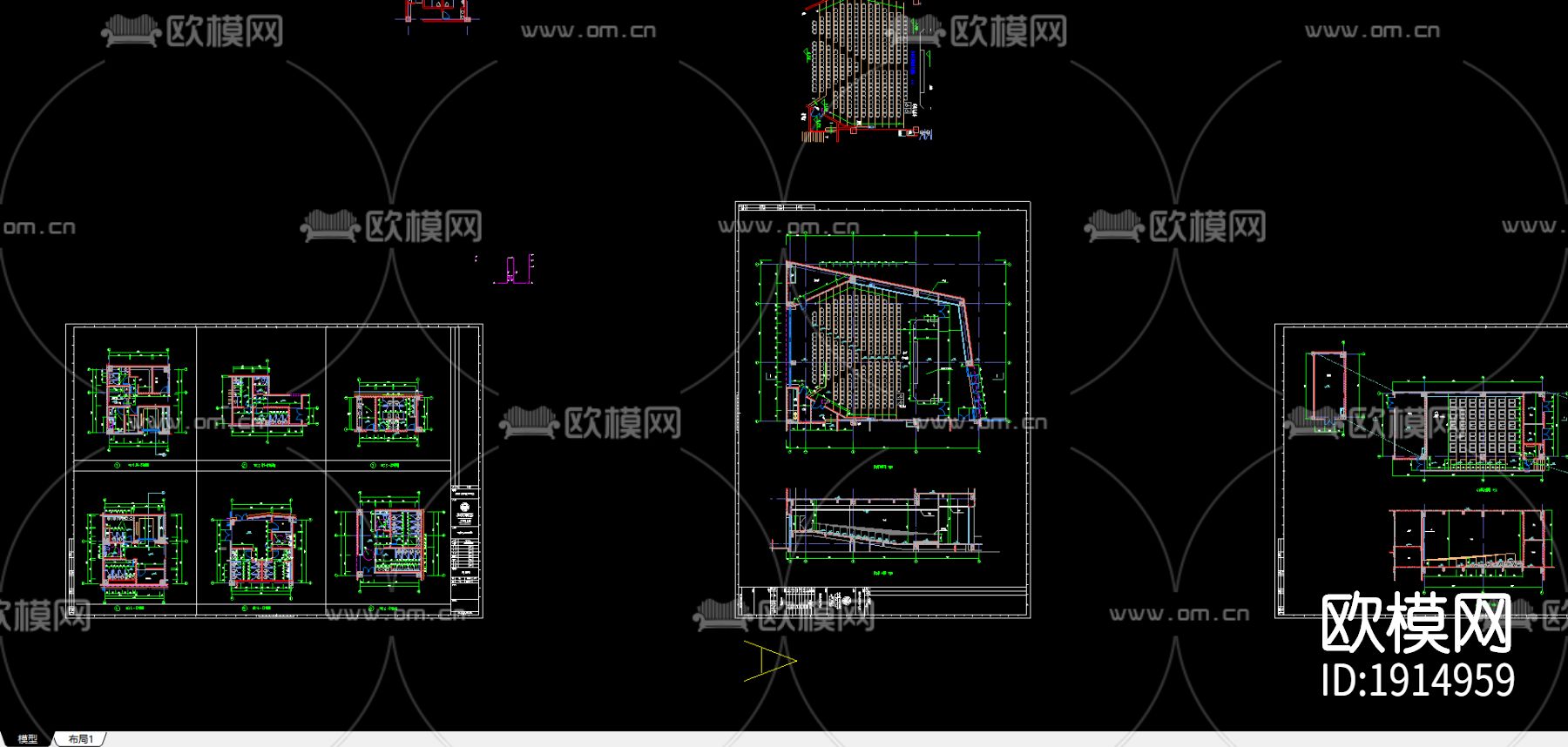 报告厅cad施工图下载