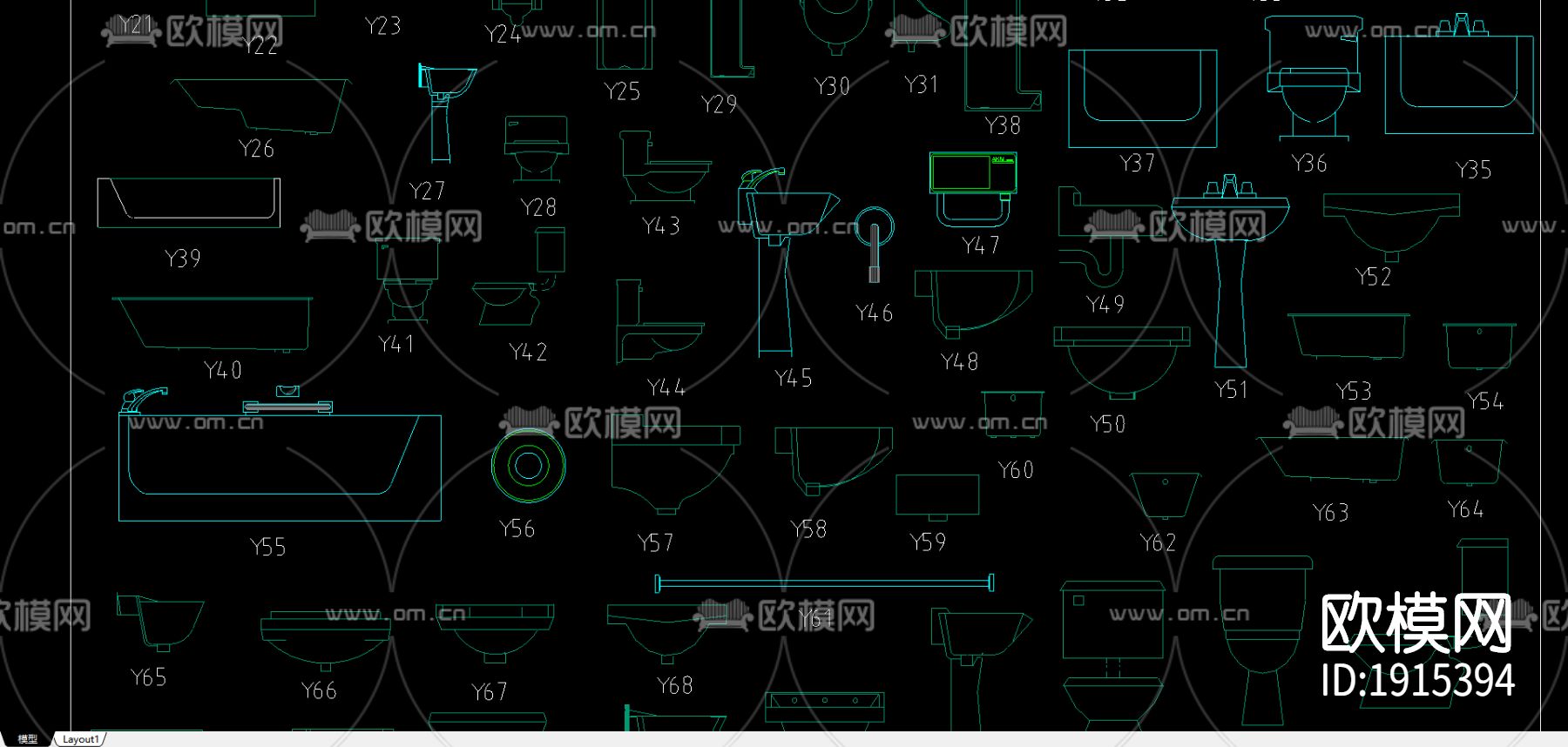 台盆cad图库下载（渲染图1）