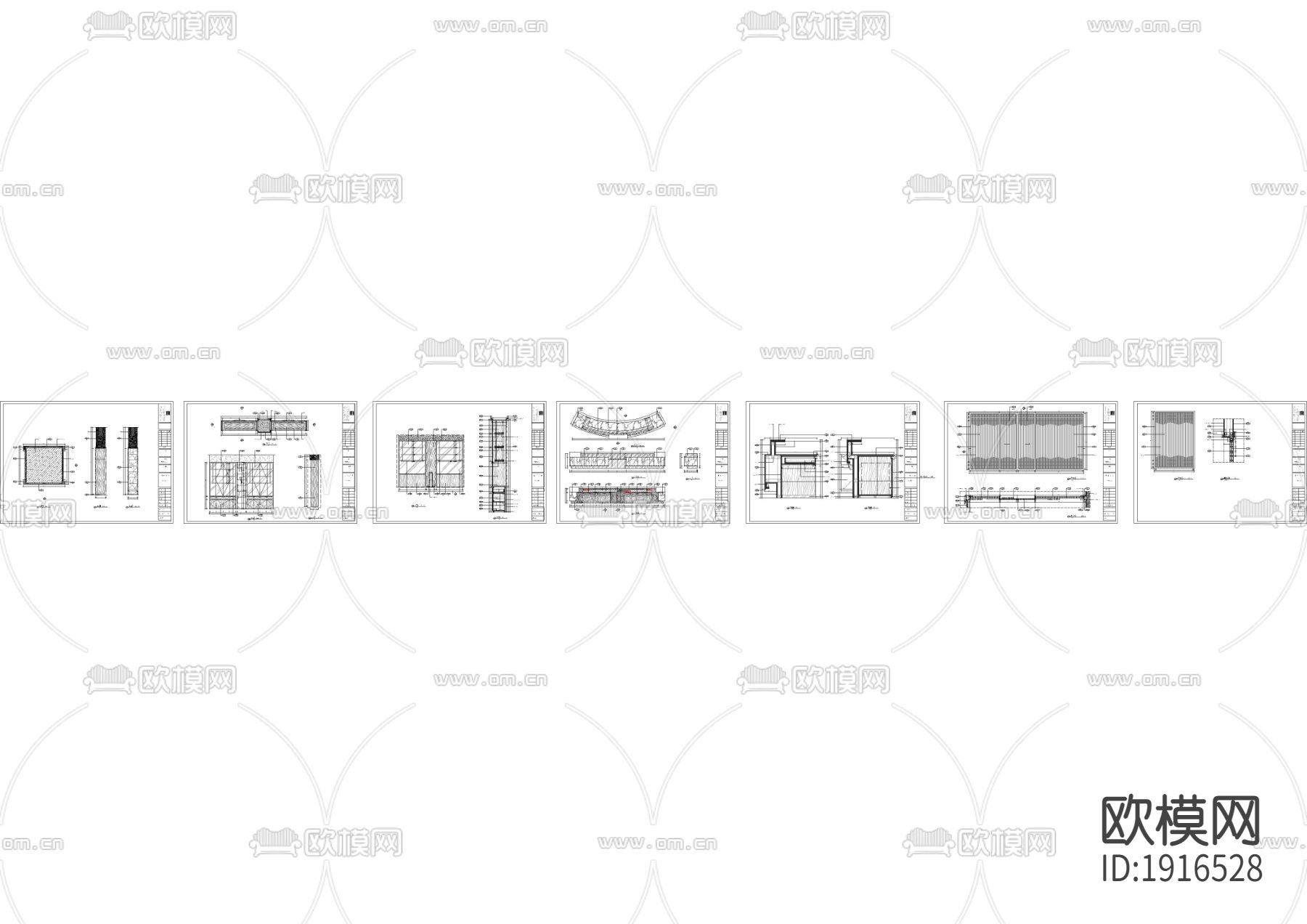 会所前台及造型屏风大样下载（渲染图2）