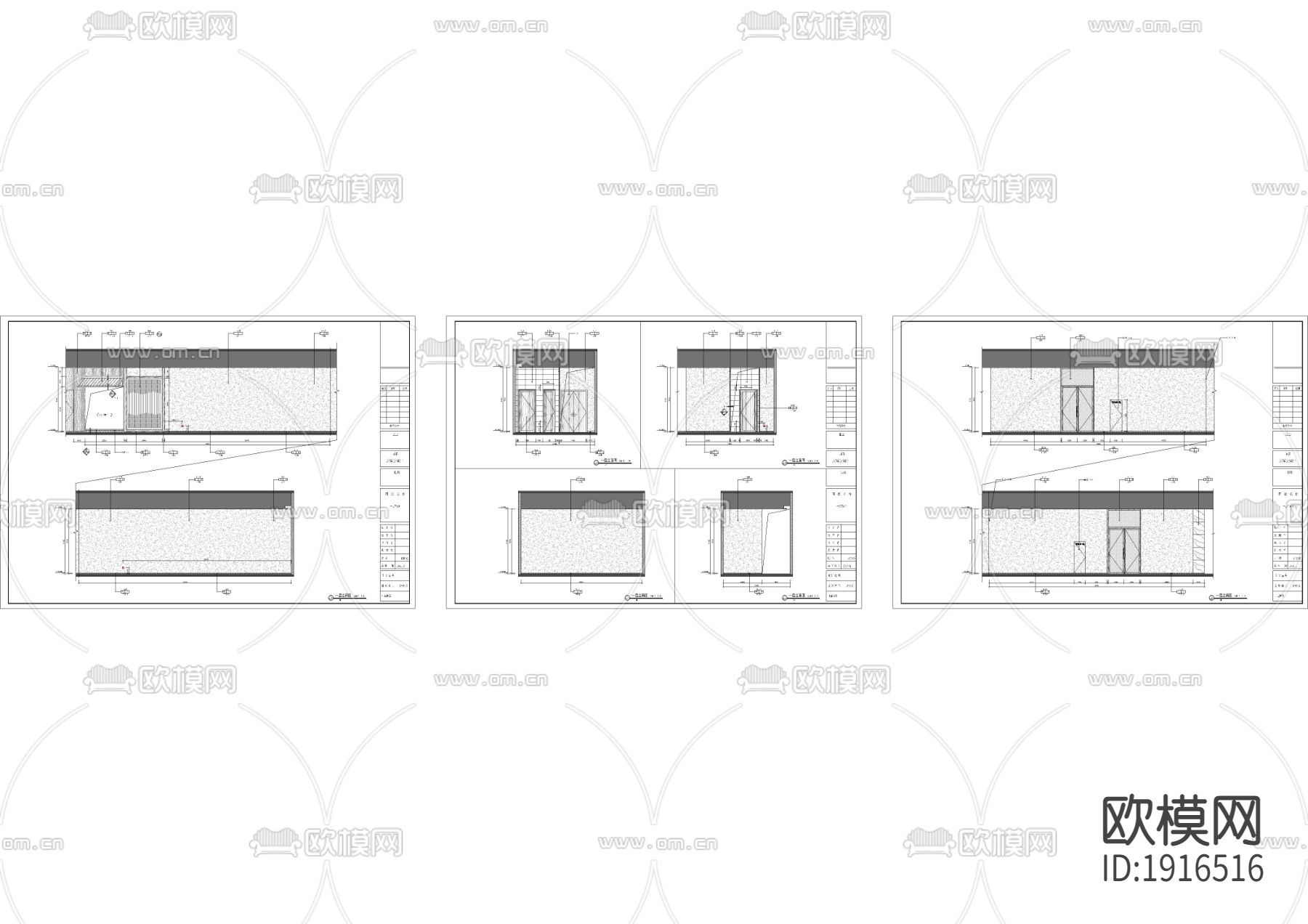 大型会所过道立面下载（渲染图2）